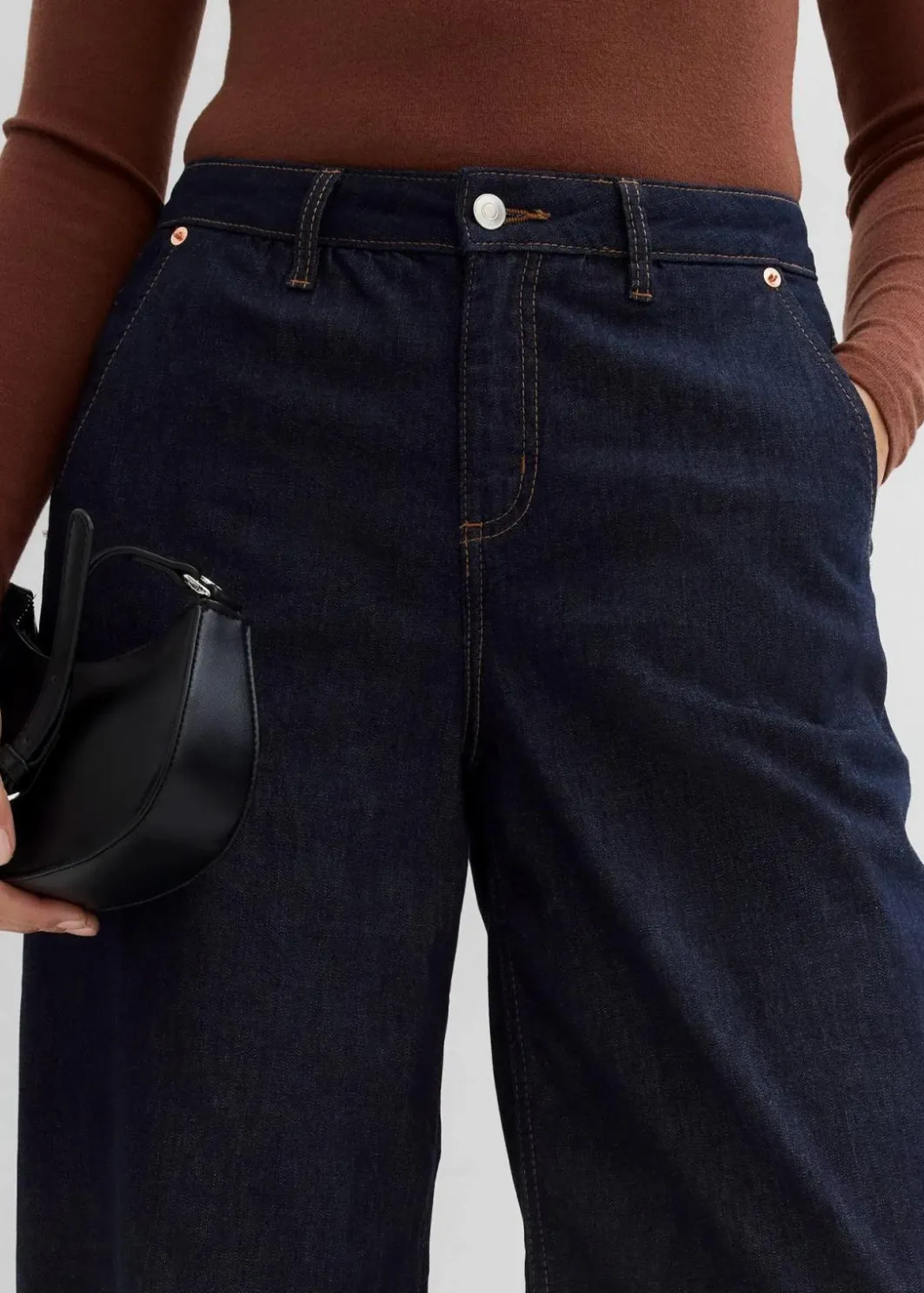 Damen bonprix Jeans|Balloon Jeans Mid Waist, cropped