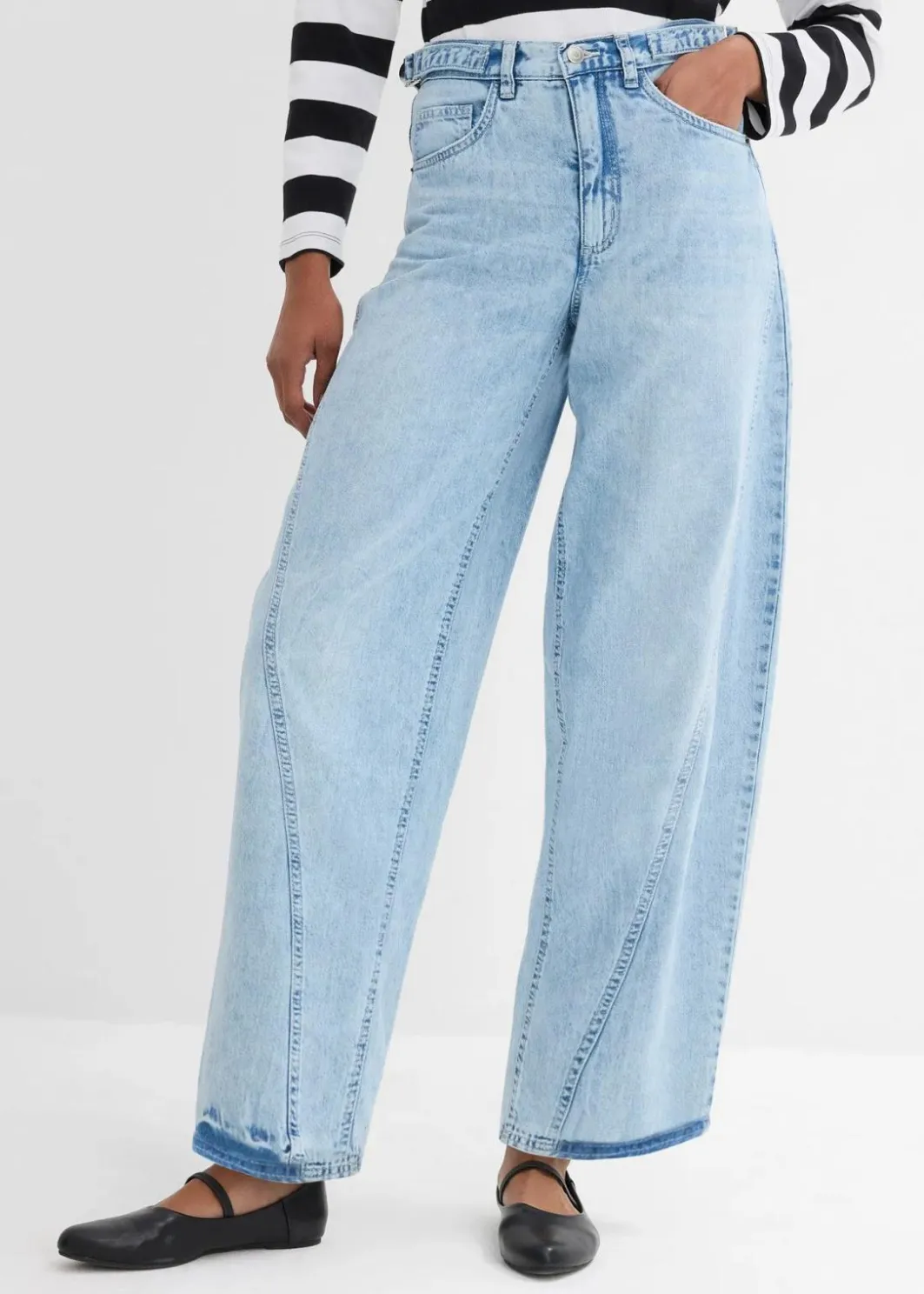 Clearance Balloon-Jeans, Mid Waist Damen Jeans|Kurzgrößen