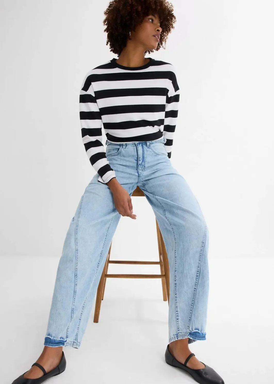 Clearance Balloon-Jeans, Mid Waist Damen Jeans|Kurzgrößen