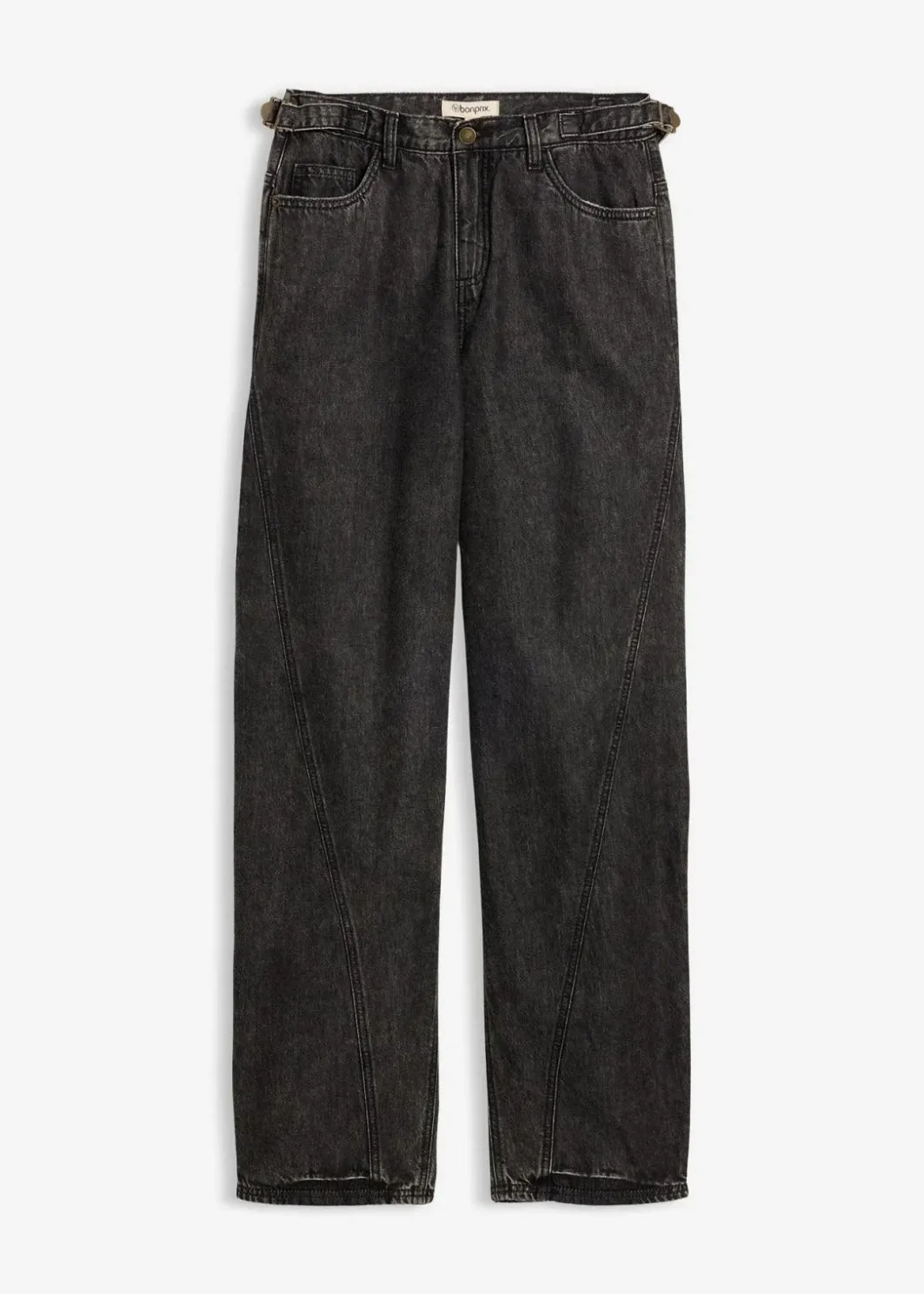 Damen bonprix Jeans|Kurzgrößen|Balloon-Jeans, Mid Waist