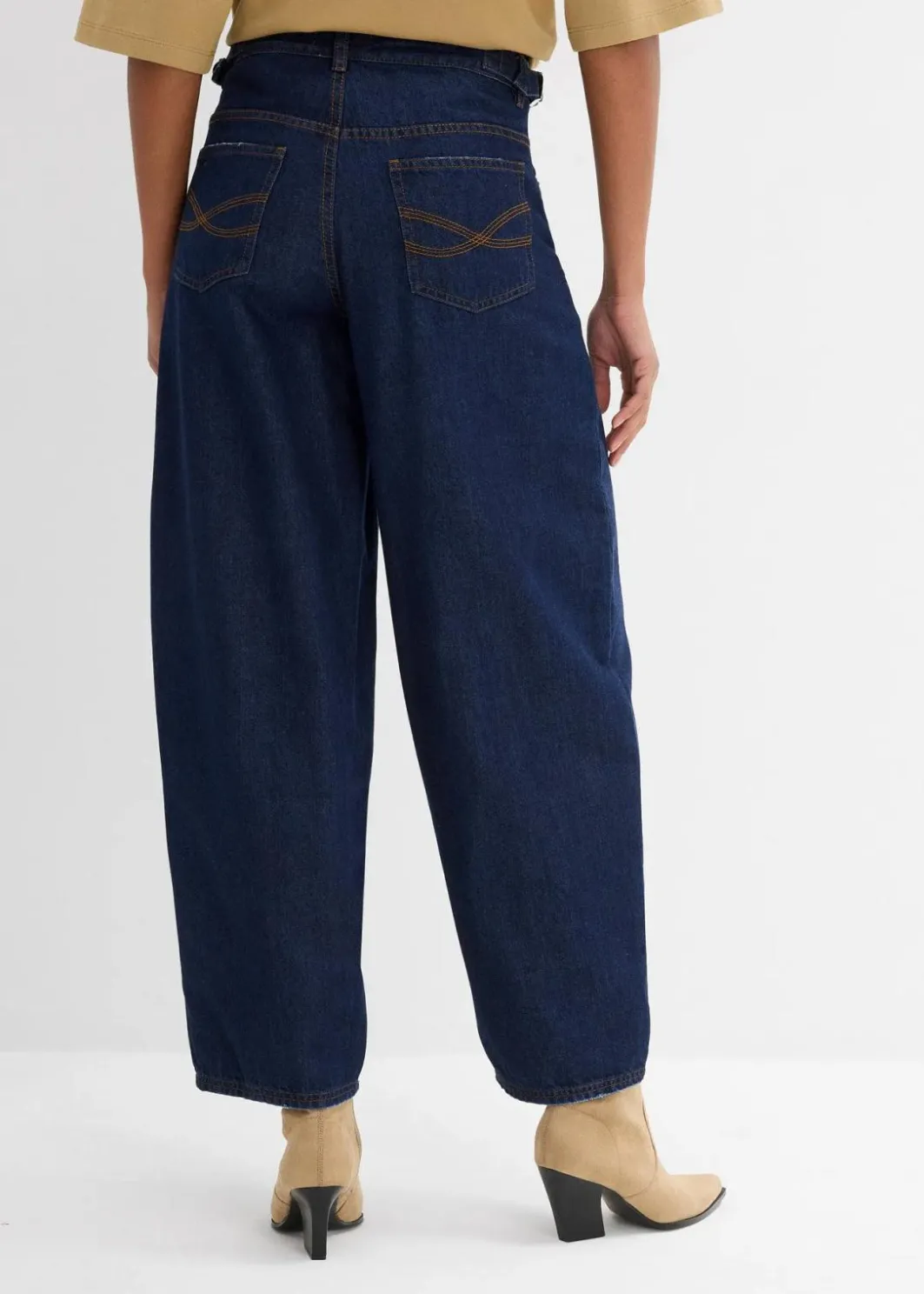 Sale Balloon-Jeans, Mid Waist Damen Jeans|Kurzgrößen
