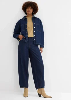 Sale Balloon-Jeans, Mid Waist Damen Jeans|Kurzgrößen