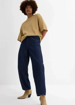Sale Balloon-Jeans, Mid Waist Damen Jeans|Kurzgrößen