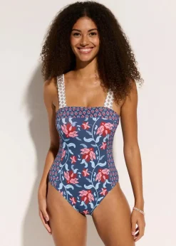 New Bandeau-Badeanzug mit breiten Trägern Damen Nachhaltigere Materialien|Nachhaltigere Materialien