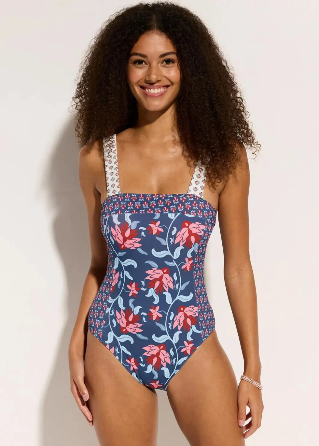 New Bandeau-Badeanzug mit breiten Trägern Damen Nachhaltigere Materialien|Nachhaltigere Materialien