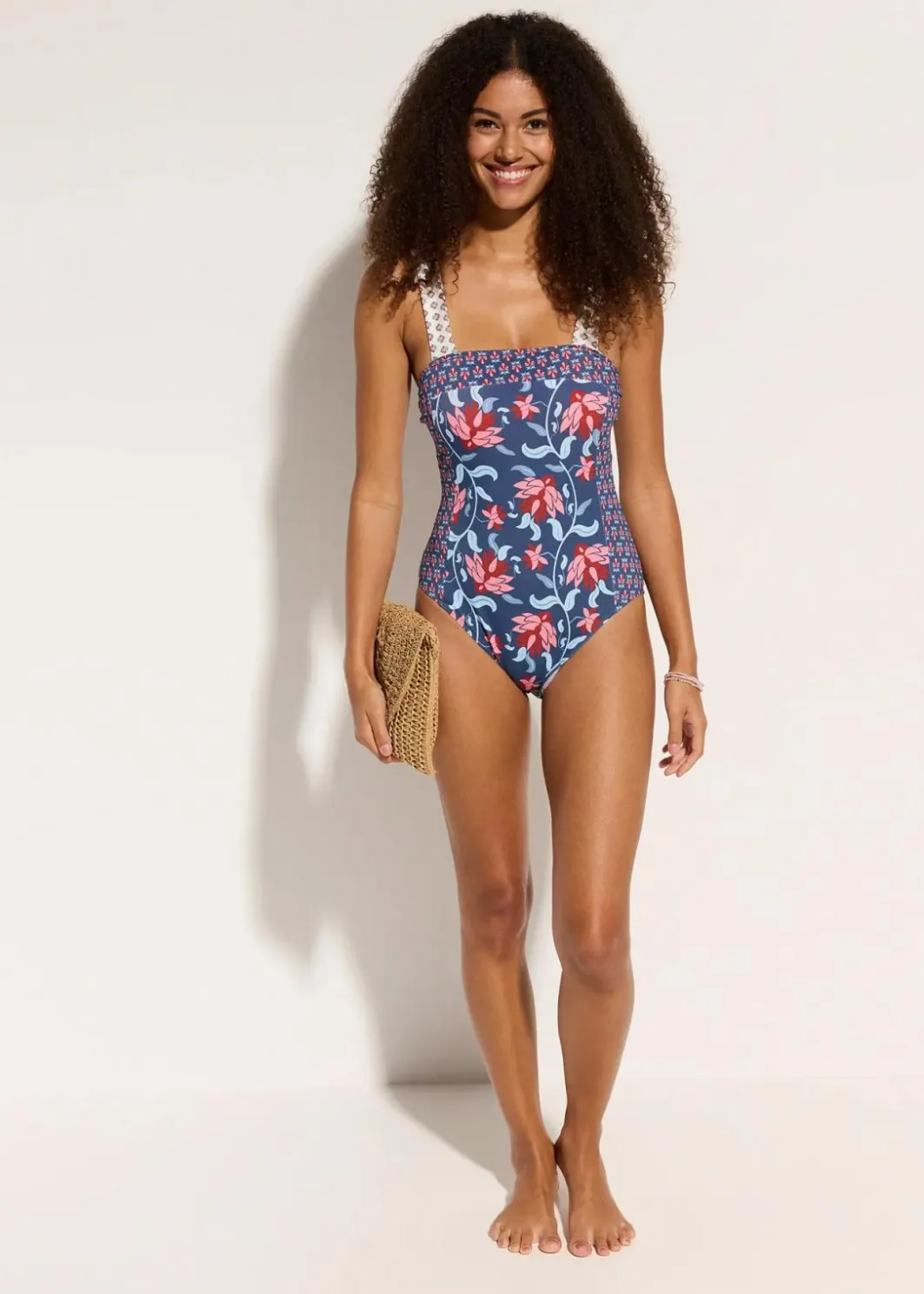 New Bandeau-Badeanzug mit breiten Trägern Damen Nachhaltigere Materialien|Nachhaltigere Materialien