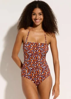 Damen bonprix Nachhaltigere Materialien|Badeanzüge|Bandeau-Badeanzug mit Multiway-Trägern