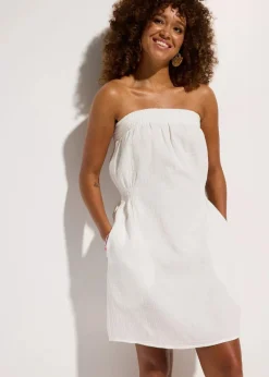 Damen bonprix Strandmode|Bademode·Strandmode|Bandeau-Strandkleid aus luftigem Musselin