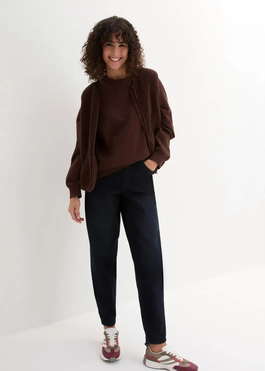 Damen bonprix Bekleidung·Shirts & Tops|Jeans|Barrel-Jeans High Waist, Bequembund