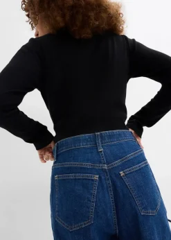 Damen bonprix Bekleidung·Shirts & Tops|Jeans|Barrel-Jeans High Waist, Bequembund