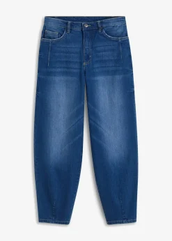 Damen bonprix Jeans|Bekleidung·Shirts & Tops|Barrel-Jeans, High Waist, Bio-Baumwolle