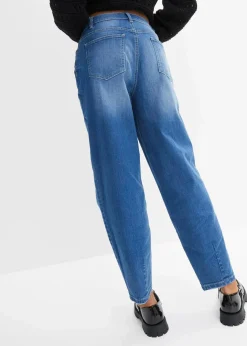 Damen bonprix Jeans|Bekleidung·Shirts & Tops|Barrel-Jeans, High Waist, Bio-Baumwolle