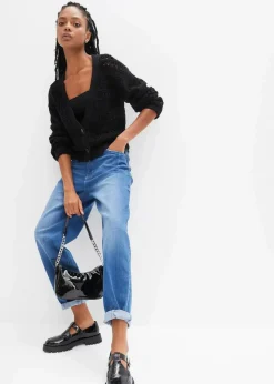 Damen bonprix Jeans|Bekleidung·Shirts & Tops|Barrel-Jeans, High Waist, Bio-Baumwolle