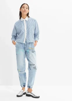 Hot Barrel-Jeans, Mid Waist, Bequembund Damen Jeans