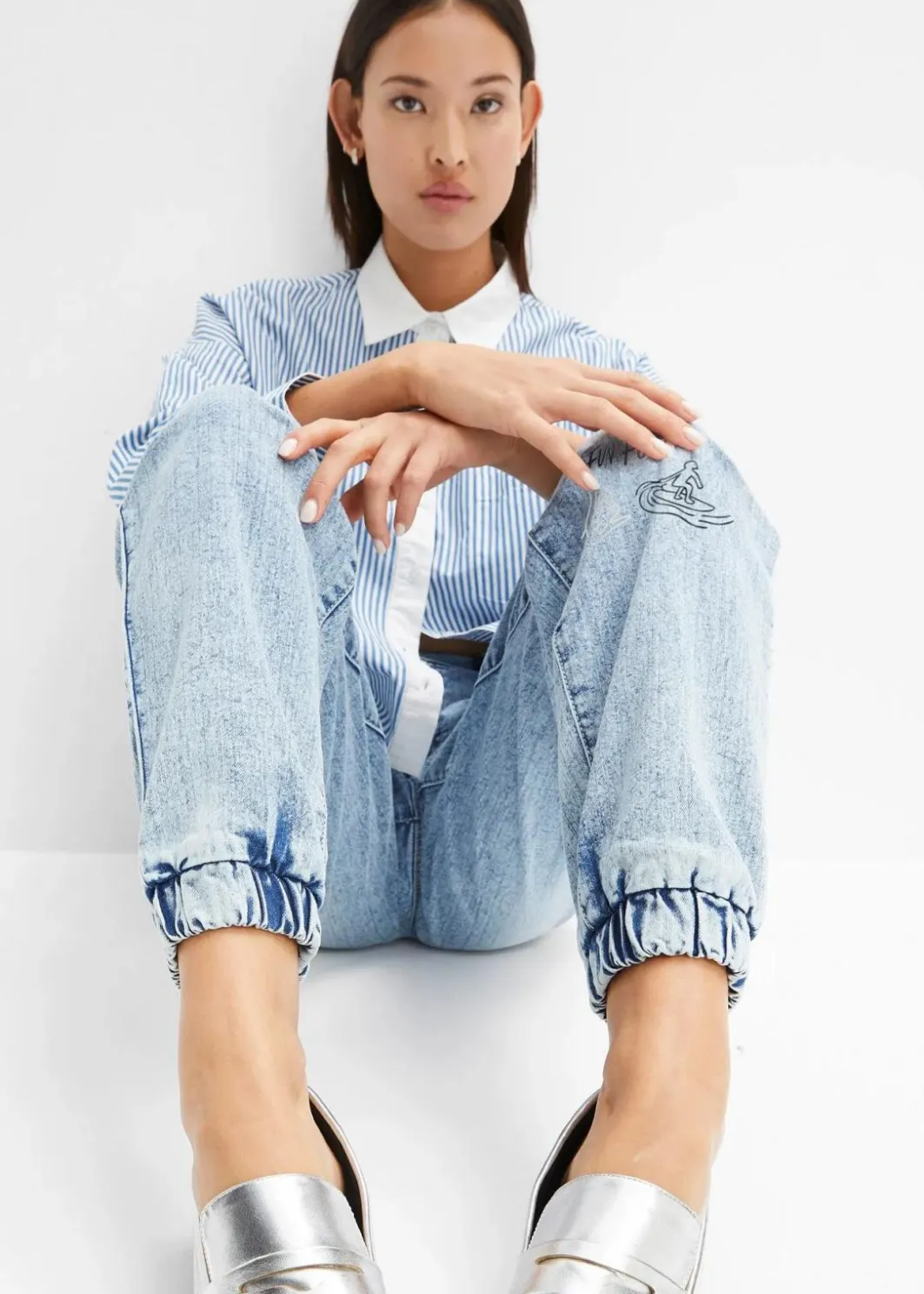 Hot Barrel-Jeans, Mid Waist, Bequembund Damen Jeans