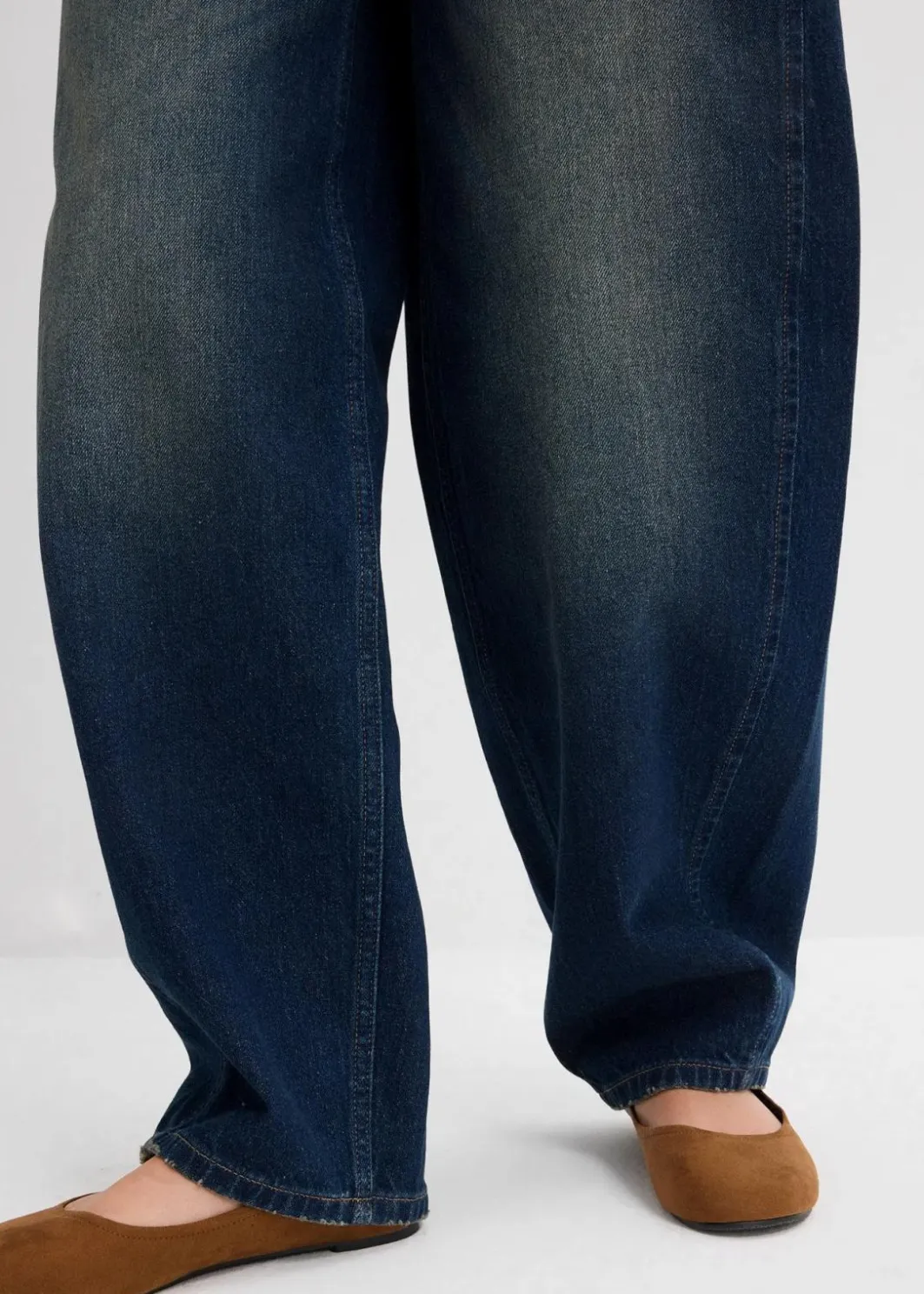 Best Barrel-Jeans Mid Waist mit Gürtel Damen Jeans|Kurzgrößen