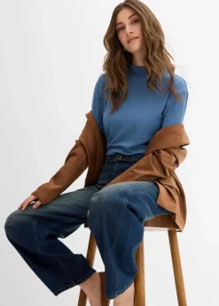 Best Barrel-Jeans Mid Waist mit Gürtel Damen Jeans|Kurzgrößen