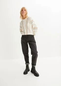 Hot Barrel-Jeans, Mid Waist, Stretch Damen Jeans|Bekleidung·Shirts & Tops