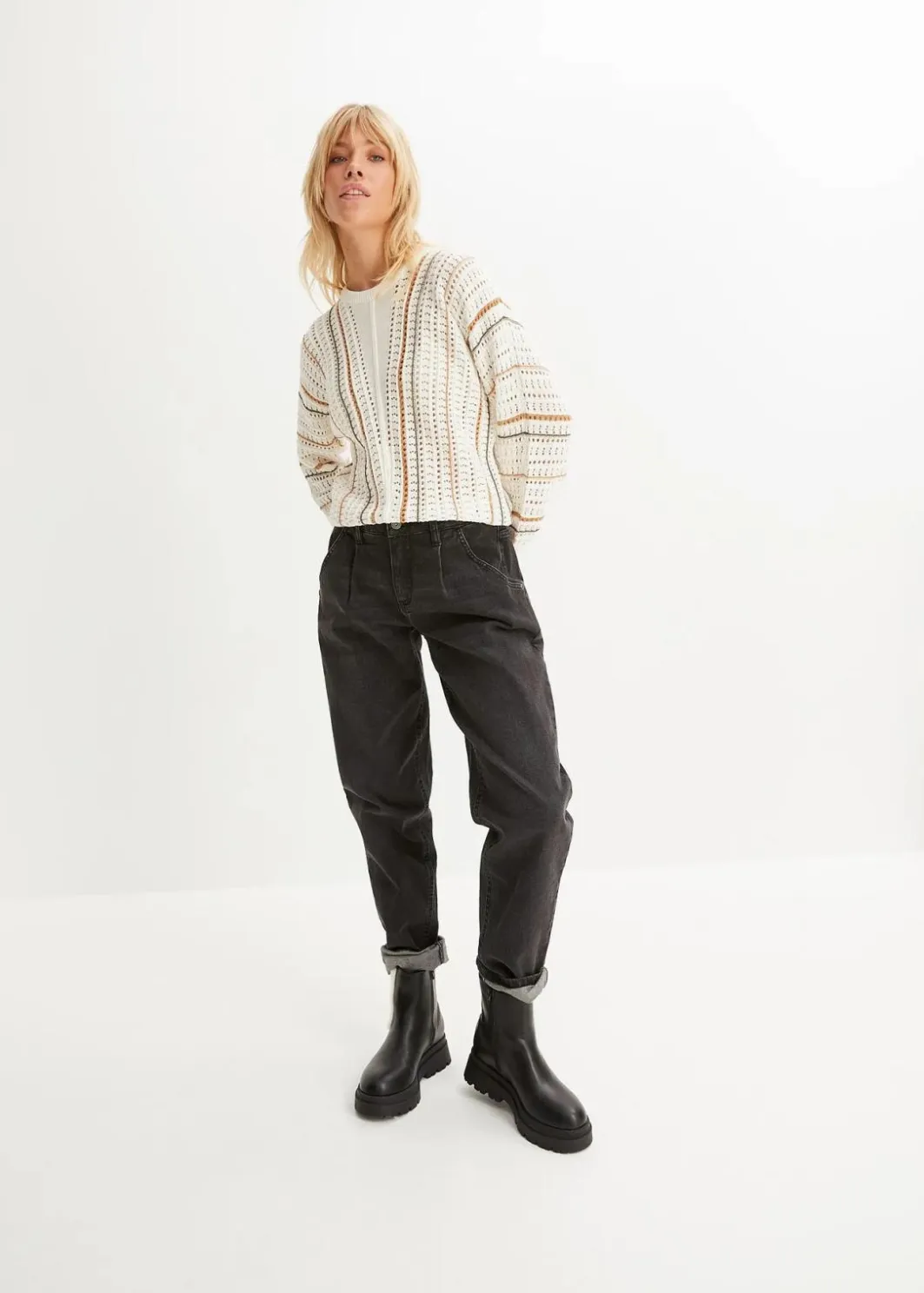 Hot Barrel-Jeans, Mid Waist, Stretch Damen Jeans|Bekleidung·Shirts & Tops