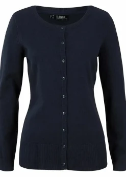 Damen bonprix Pullover & Strickjacken|Basics|Basic Feinstrickjacke mit recycelter Baumwolle