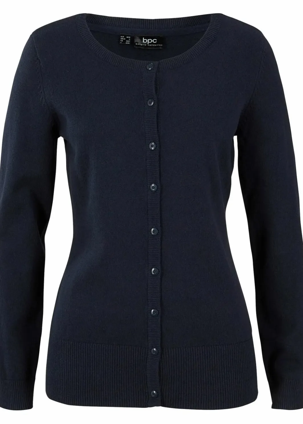 Damen bonprix Pullover & Strickjacken|Basics|Basic Feinstrickjacke mit recycelter Baumwolle