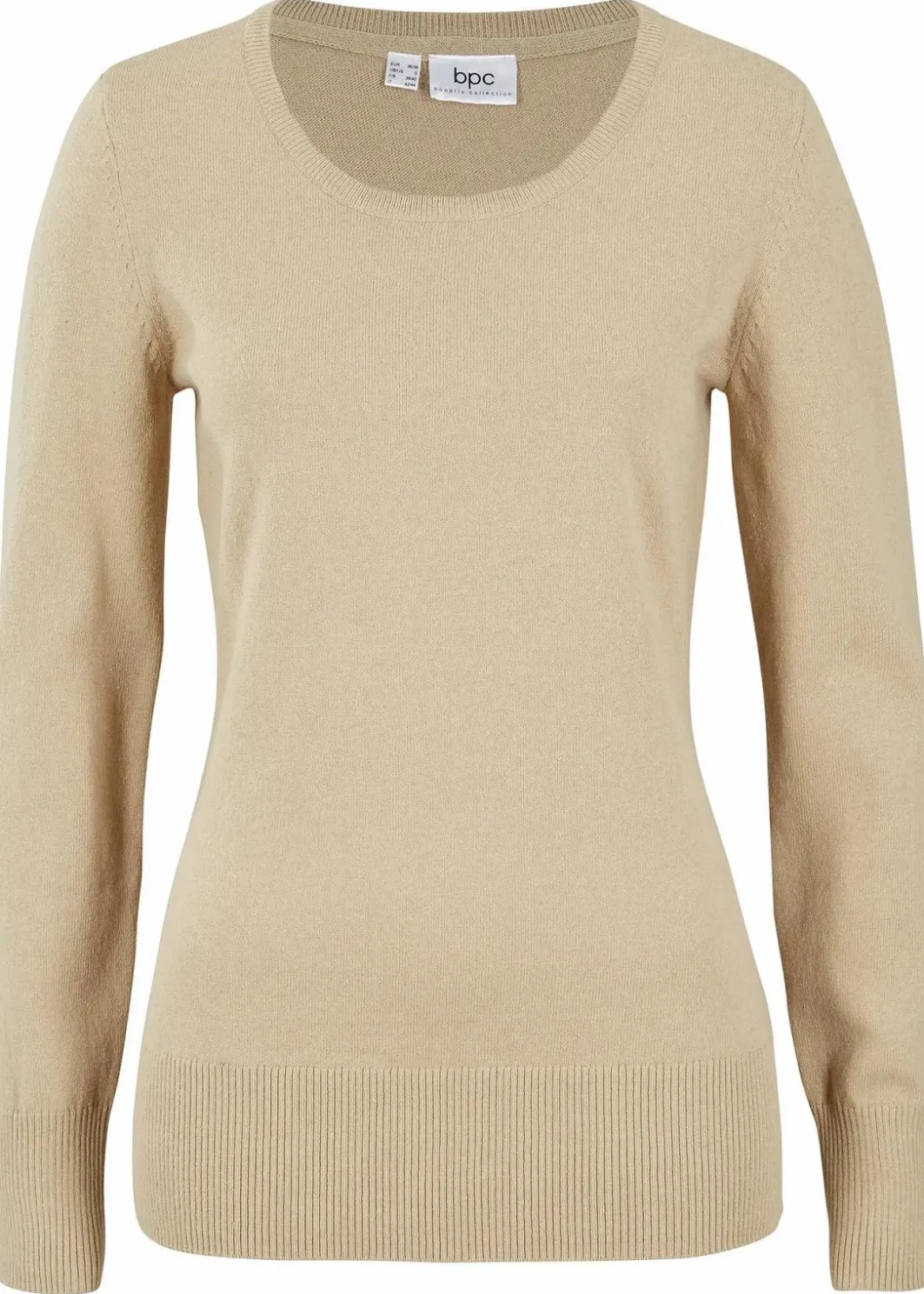 Damen bonprix Strickmode|Pullover & Strickjacken|Basic Pullover mit recycelter Baumwolle