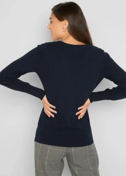Online Basic Pullover mit recycelter Baumwolle Damen Strickmode|Pullover & Strickjacken