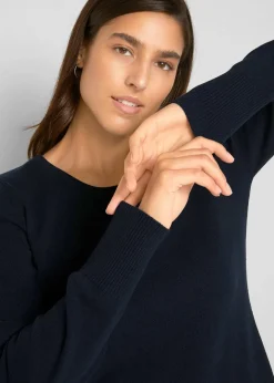Online Basic Pullover mit recycelter Baumwolle Damen Strickmode|Pullover & Strickjacken