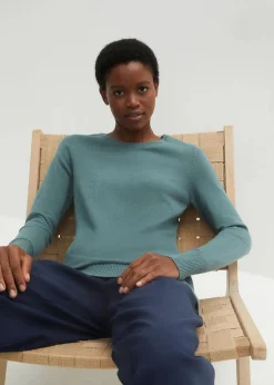 Damen bonprix Strickmode|Pullover & Strickjacken|Basic Pullover mit recycelter Baumwolle