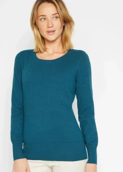 Damen bonprix Strickmode|Pullover & Strickjacken|Basic Pullover mit recycelter Baumwolle