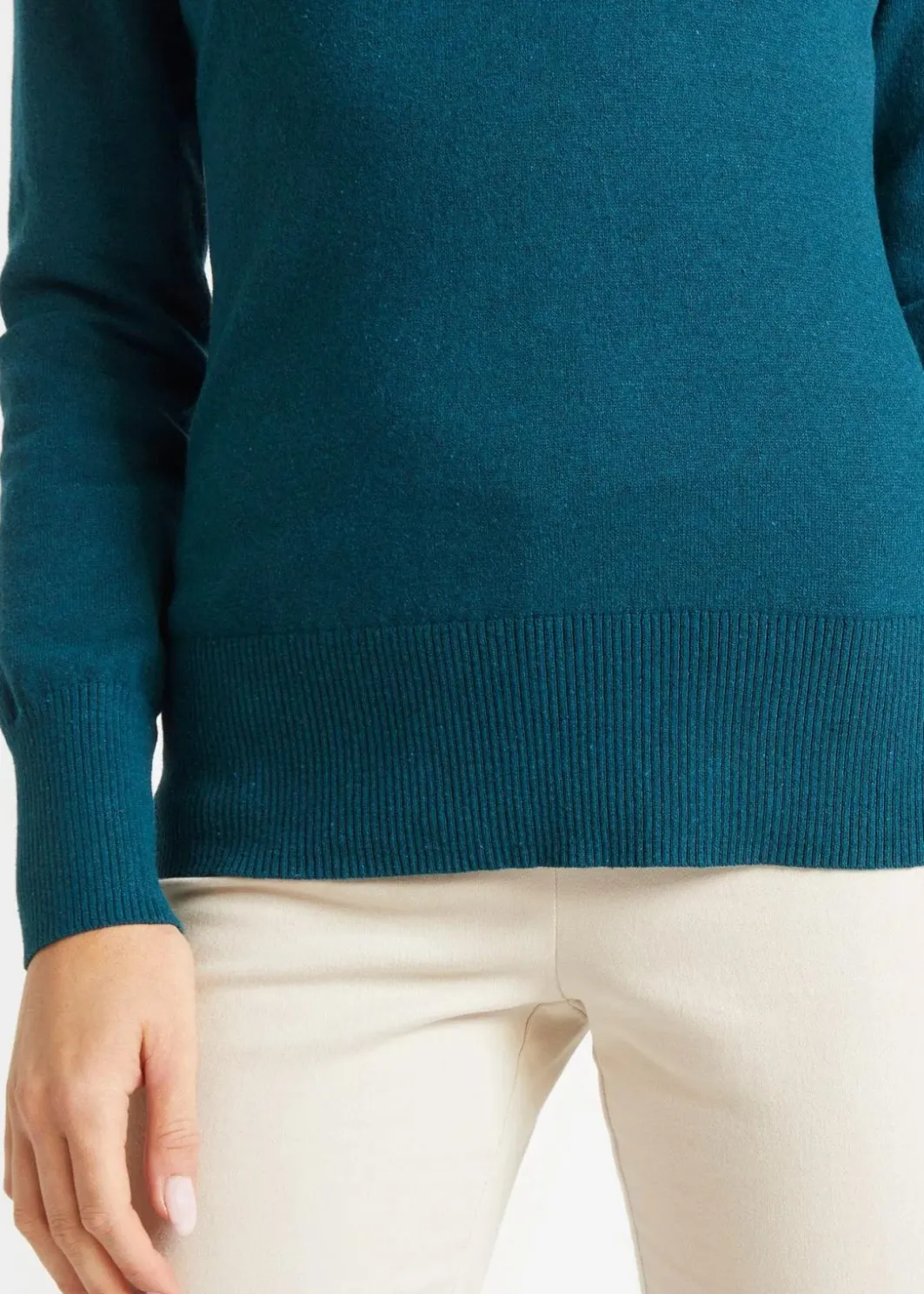 Damen bonprix Strickmode|Pullover & Strickjacken|Basic Pullover mit recycelter Baumwolle