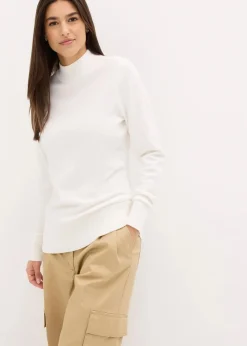 Best Basic Pullover mit Stehkragen mit recycelter Baumwolle Damen Bekleidung·Umstandsmode|Pullover & Strickjacken