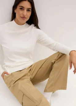Best Basic Pullover mit Stehkragen mit recycelter Baumwolle Damen Bekleidung·Umstandsmode|Pullover & Strickjacken