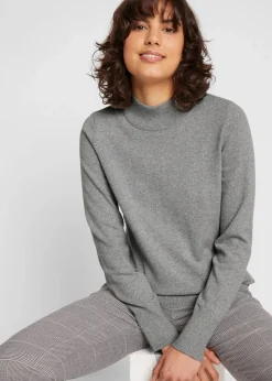 Sale Basic Pullover mit Stehkragen mit recycelter Baumwolle Damen Pullover & Strickjacken|Basics