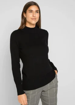 Best Basic Pullover mit Stehkragen mit recycelter Baumwolle Damen Pullover & Strickjacken|Basics