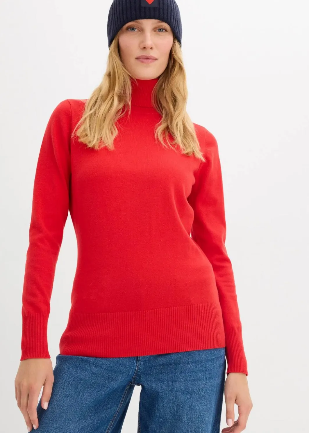 Damen bonprix Pullover & Strickjacken|Basics|Basic Rollkragenpullover