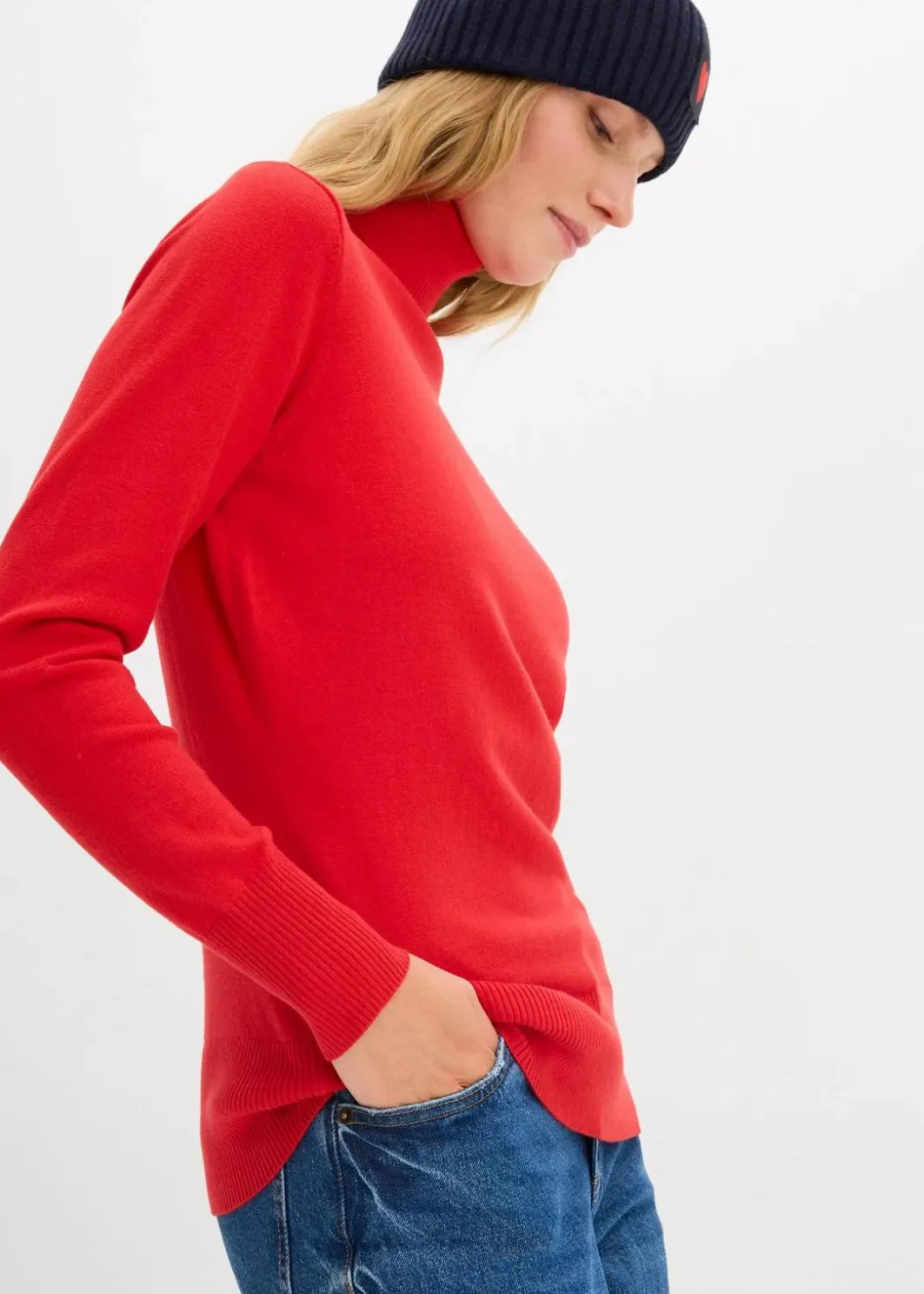 Damen bonprix Pullover & Strickjacken|Basics|Basic Rollkragenpullover