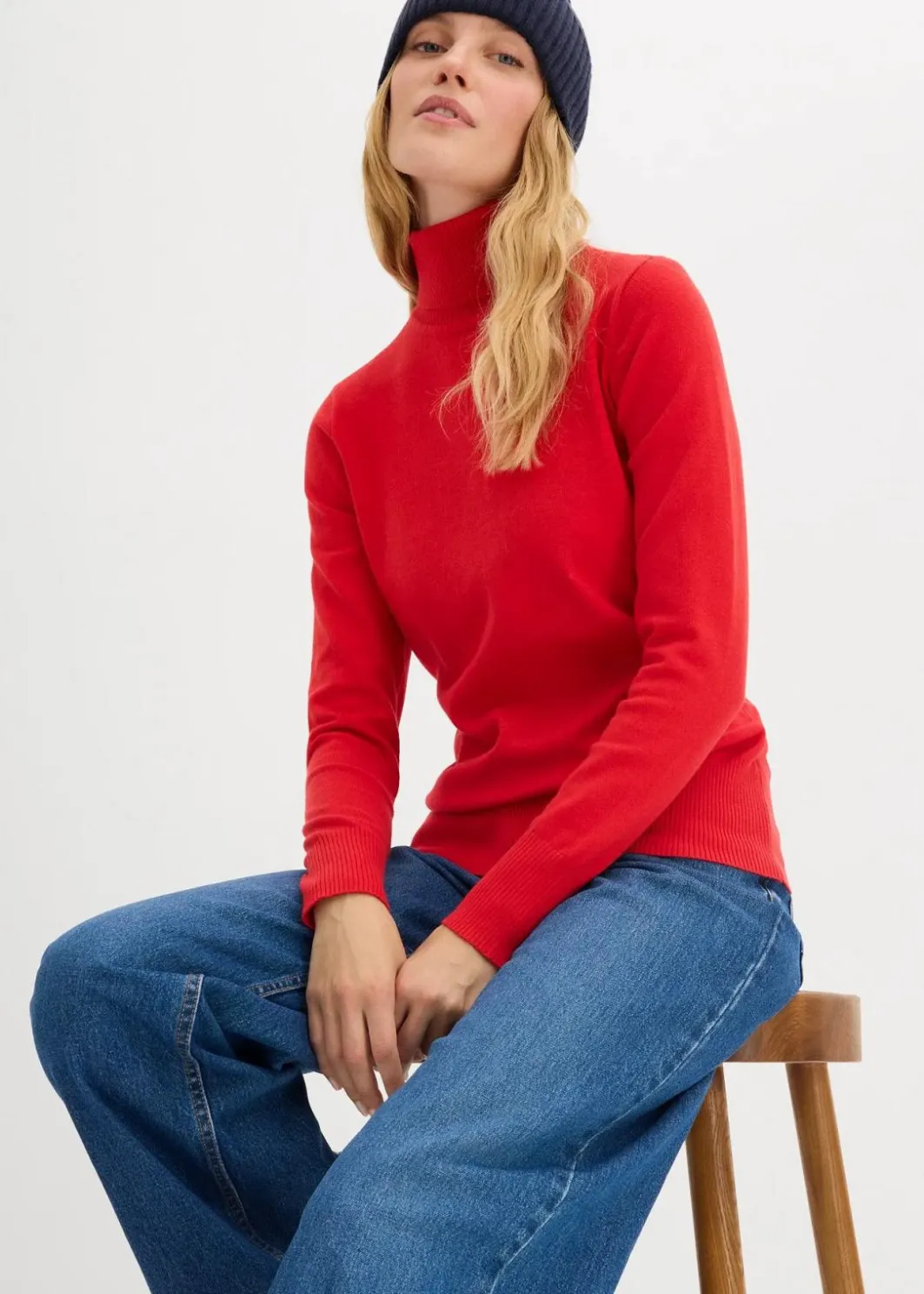 Damen bonprix Pullover & Strickjacken|Basics|Basic Rollkragenpullover