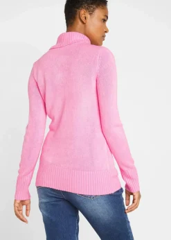 Damen bonprix Strickmode|Pullover & Strickjacken|Basic Rollkragenpullover
