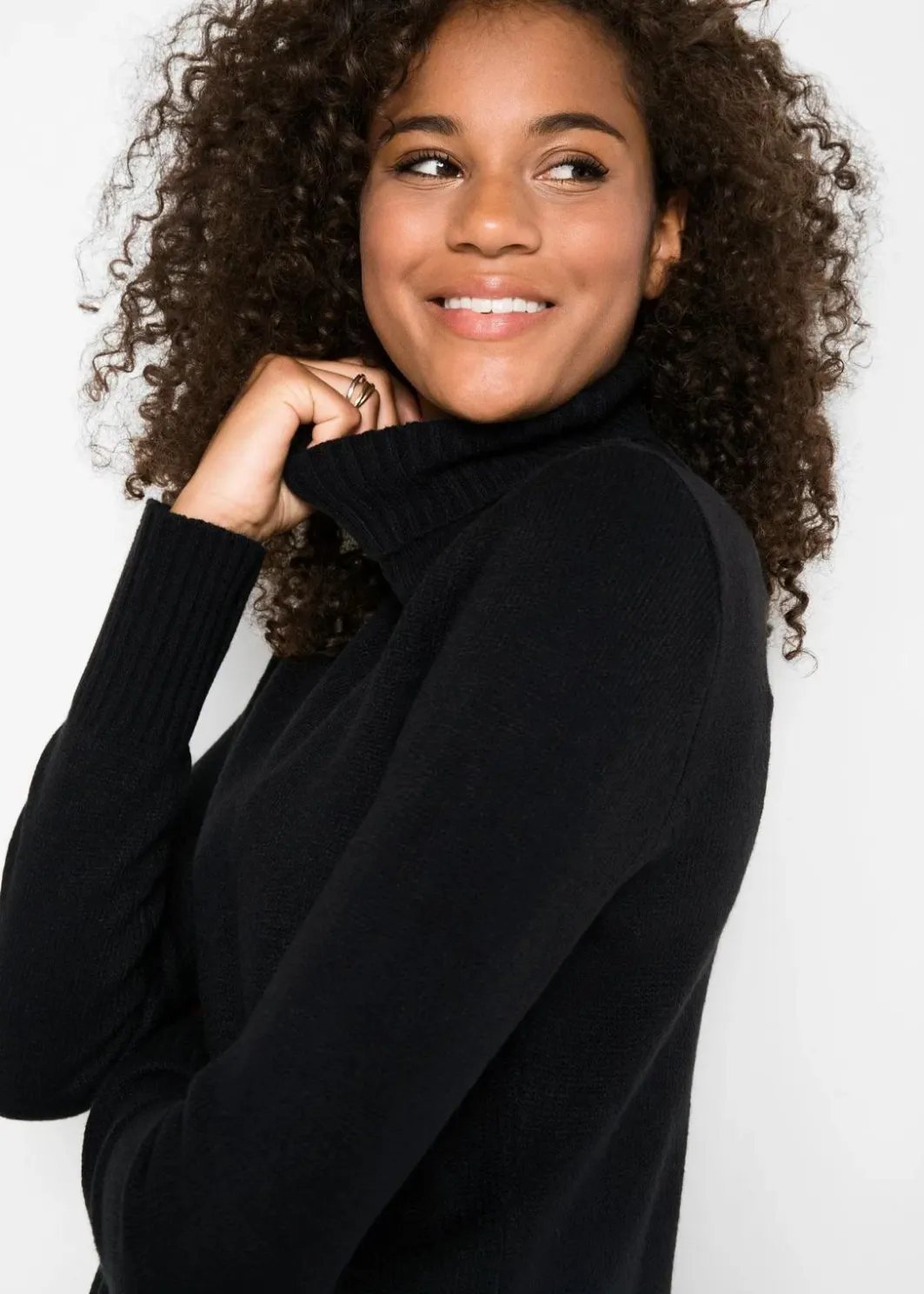 Damen bonprix Strickmode|Pullover & Strickjacken|Basic Rollkragenpullover