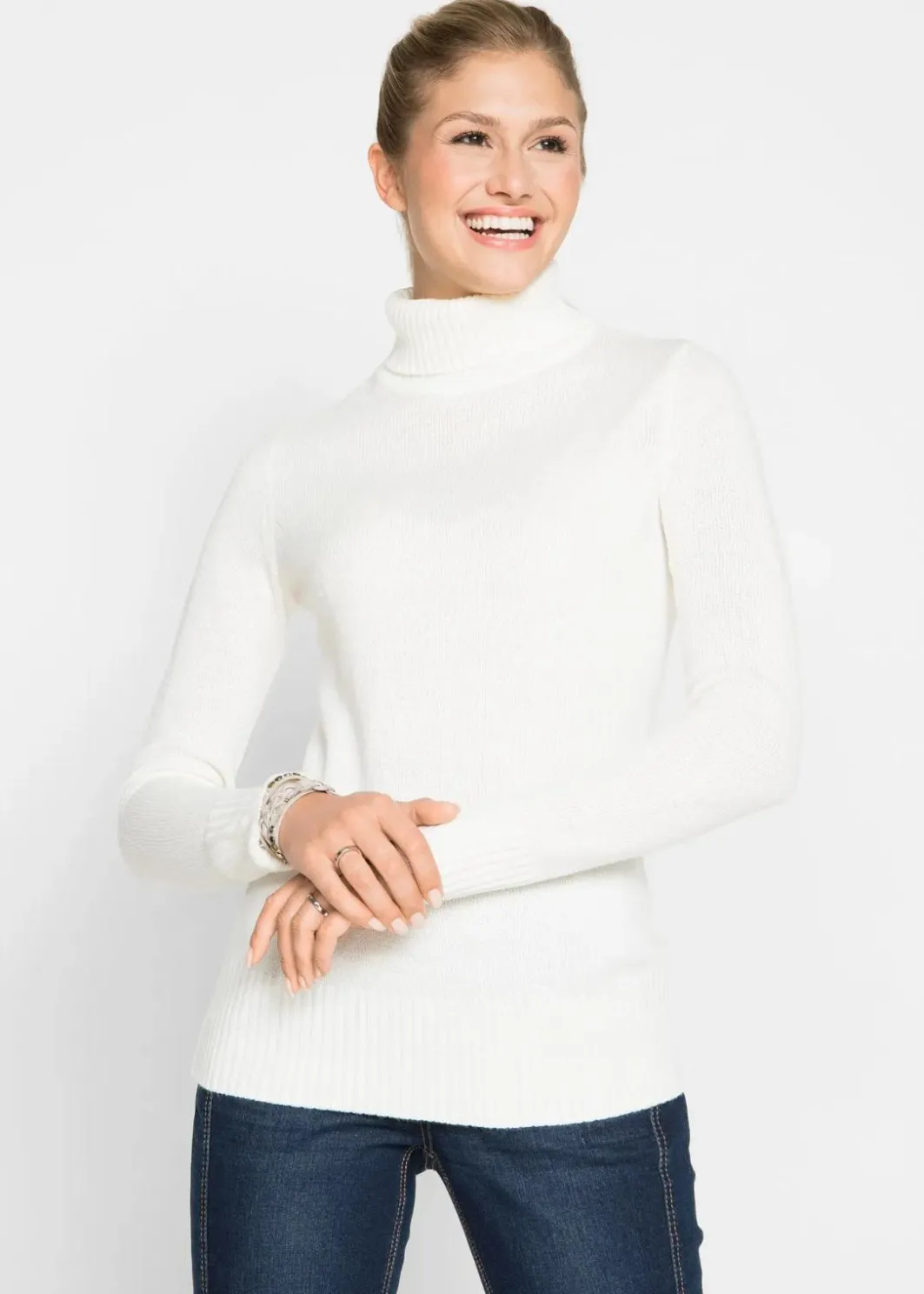 Damen bonprix Strickmode|Pullover & Strickjacken|Basic Rollkragenpullover
