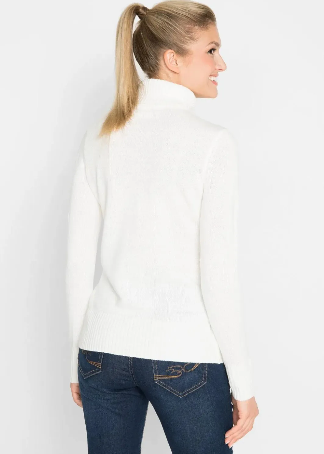 Damen bonprix Strickmode|Pullover & Strickjacken|Basic Rollkragenpullover