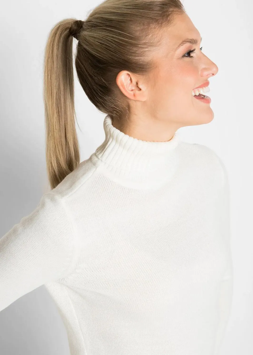 Damen bonprix Strickmode|Pullover & Strickjacken|Basic Rollkragenpullover