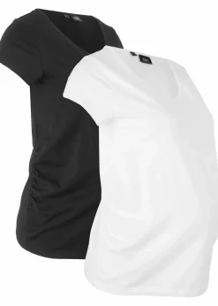 Damen bonprix Bekleidung·Blazer|Nachhaltigere Materialien|Basic Umstandsshirts aus Bio-Baumwolle, (2er-Pack)​
