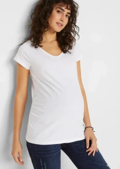 Damen bonprix Bekleidung·Blazer|Nachhaltigere Materialien|Basic Umstandsshirts aus Bio-Baumwolle, (2er-Pack)​