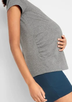 Damen bonprix Nachhaltigere Materialien|Umstandsmode|Basic Umstandsshirts aus Bio-Baumwolle, (2er-Pack)​