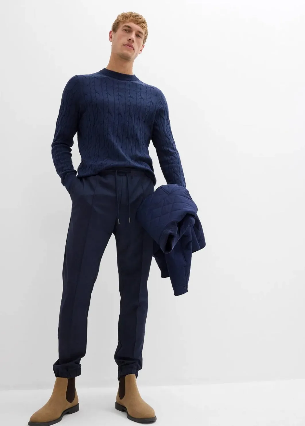 Herren bonprix Große Größen|Anzüge & Sakkos|Baukasten-Schlupfhose, Regular Fit