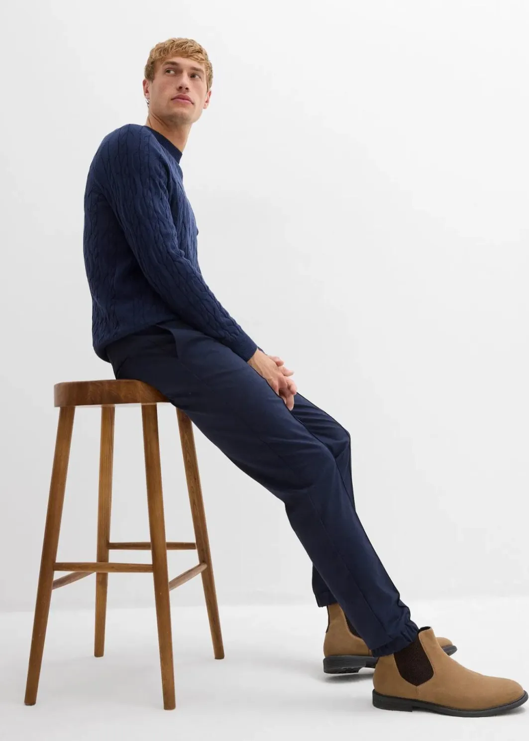 Herren bonprix Große Größen|Anzüge & Sakkos|Baukasten-Schlupfhose, Regular Fit