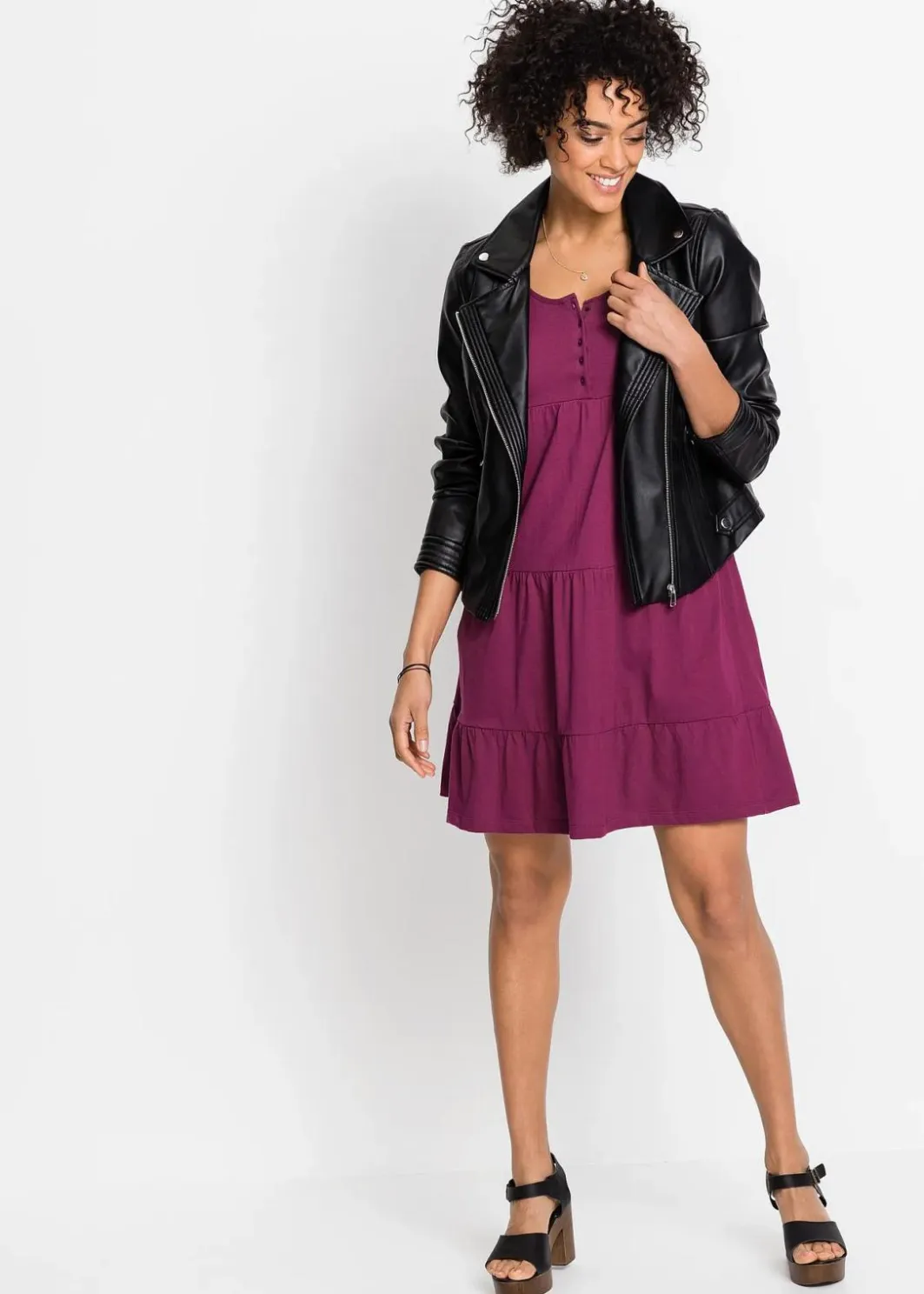 Clearance Baumwoll Jerseykleid, kurz Damen Kleider|Bekleidung·Pullover & Strickjacken