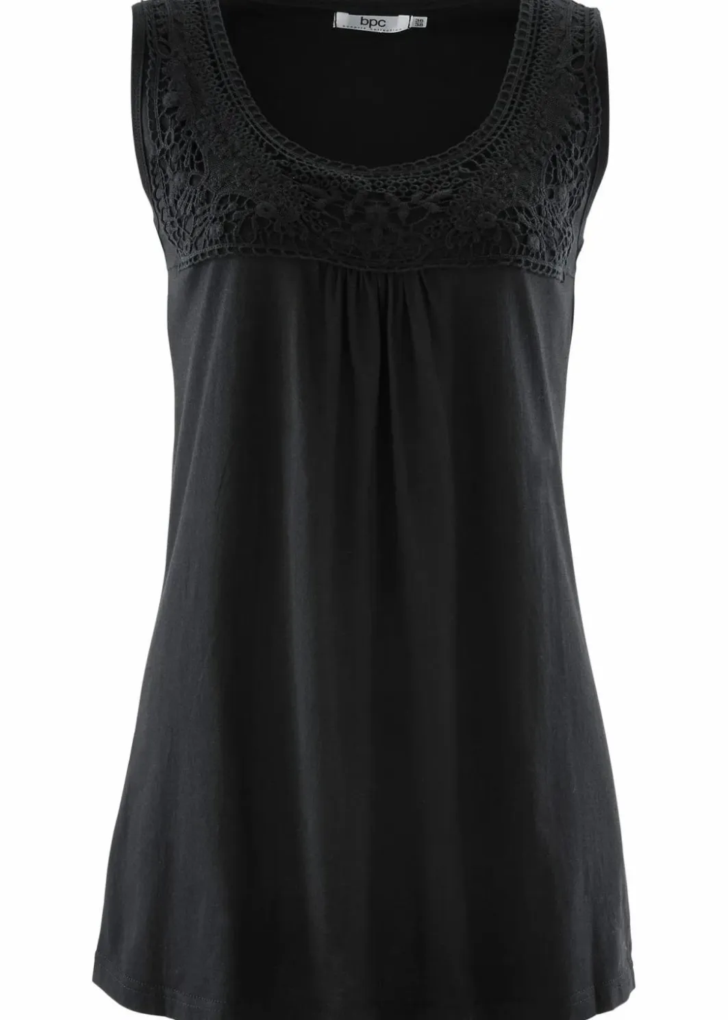 Baumwoll Longtop mit Spitze Damen Shirts & Tops
